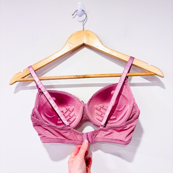 LUNNA Pink Striped Plunge Bra - Picture 4 of 6